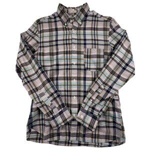 J.Crew Shirt Mens Medium Blue Plaid Indian Madras Slim Long Sleeve Button Down